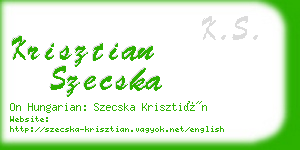 krisztian szecska business card